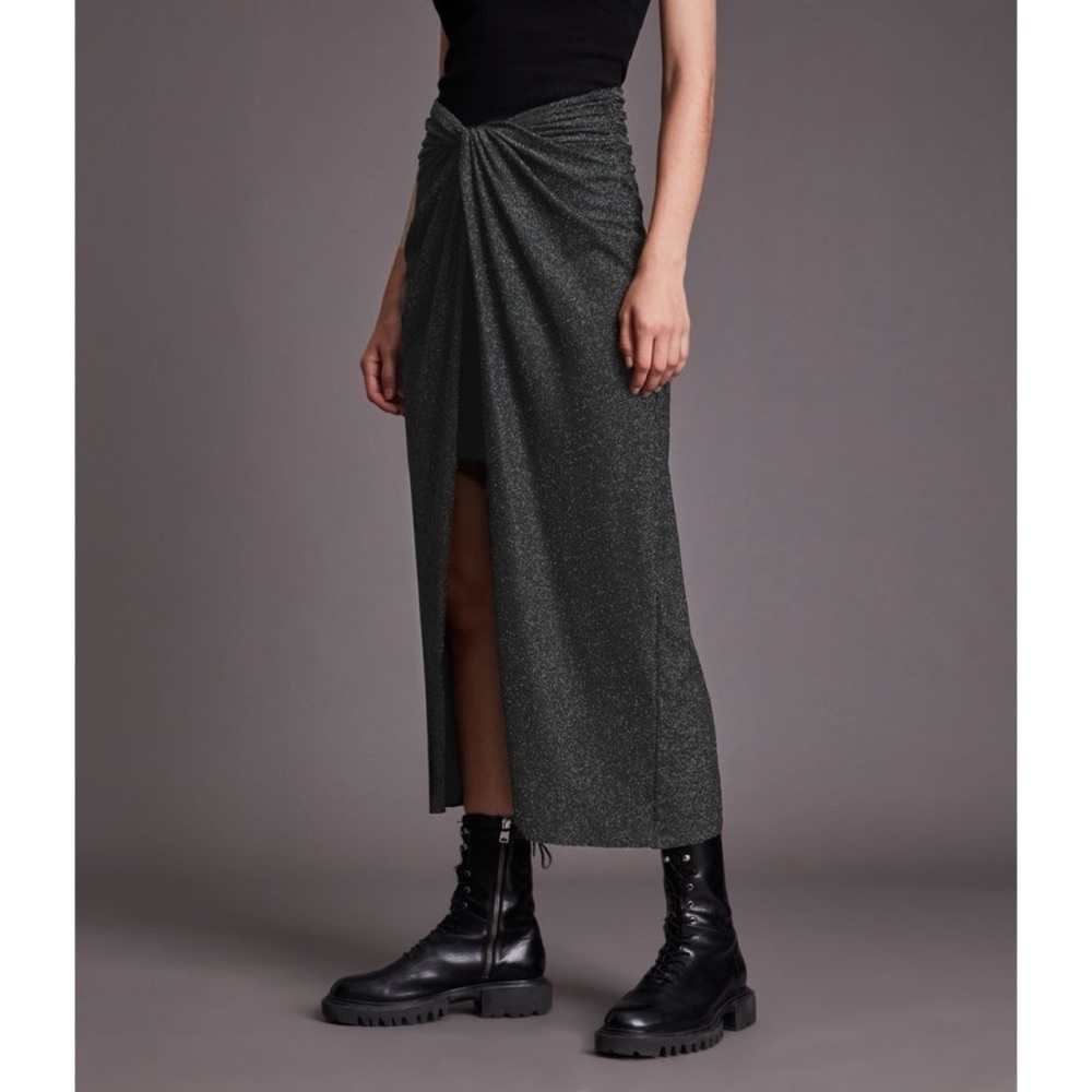 AllSaints Sami Metallic Skirt - Size US 2 - Picture 4 of 16